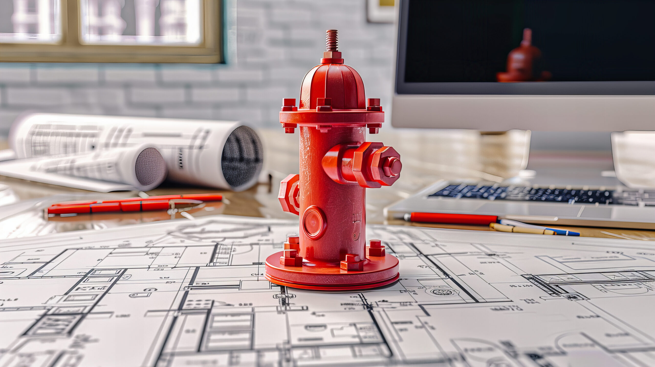 Classic Red Fire Hydrant, Essential Safety Equipment for Emergency Services, Urban Street Scene
